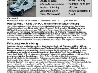 Renault Trafic Kastenwagen L2H1 ENERGY dCi 120 Komfort Klima PDC Laderaumschutzpaket