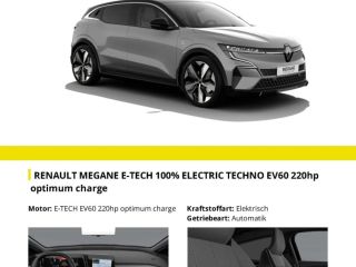 Renault Megane TECHNO EV60 220hp optimum charge TECHNO